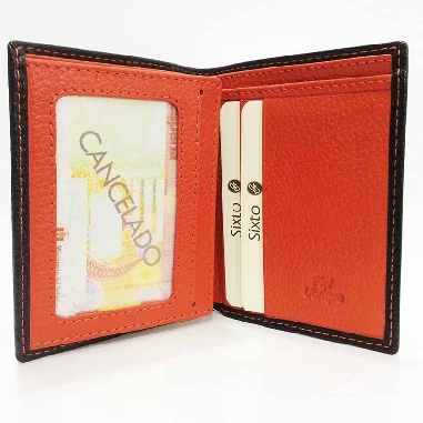 Billetera tarjetero de Piel KCT en Negra