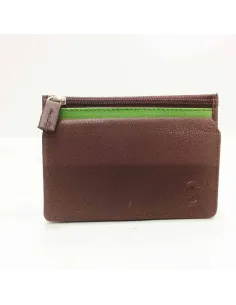 Monedero tarjetero de Piel Suave color Marron