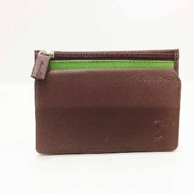 Monedero tarjetero de Piel Suave color Marron