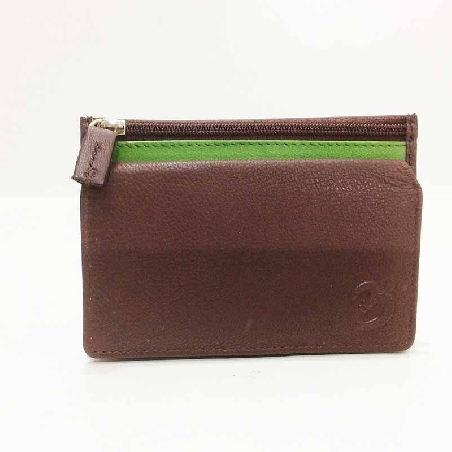Monedero tarjetero de Piel Suave color Marron