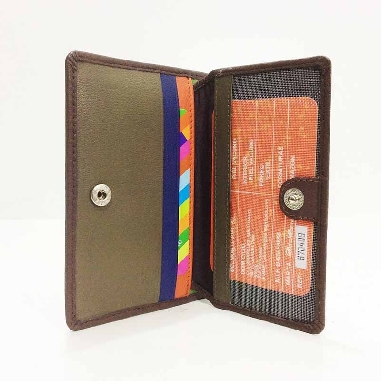 Monedero tarjetero de Piel Suave color Marron