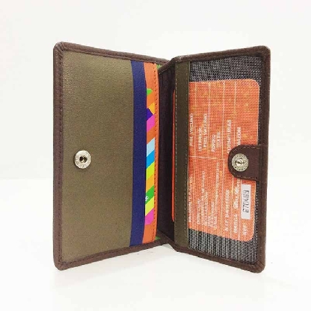 Monedero tarjetero de Piel Suave color Marron