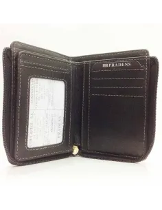 Cartera para hombre de piel Palma con cierre de cremallera Negra 2