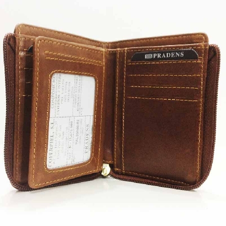 Cartera para hombre de piel Palma con cierre de cremallera Cuero