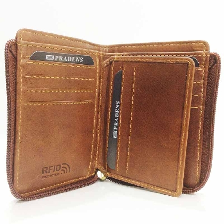 Cartera para hombre de piel Palma con cierre de cremallera Cuero
