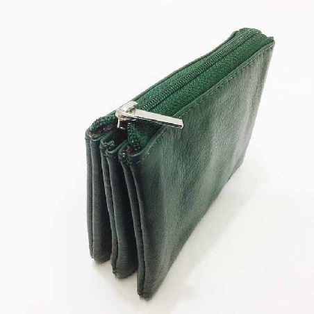Monedero de JL Piel con tres Apartados en Verde