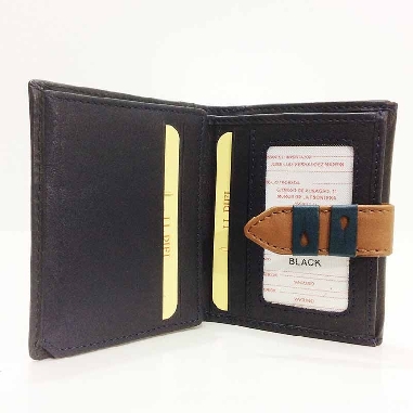 Mini Billetero para Mujer de Piel Alejandria en Negro