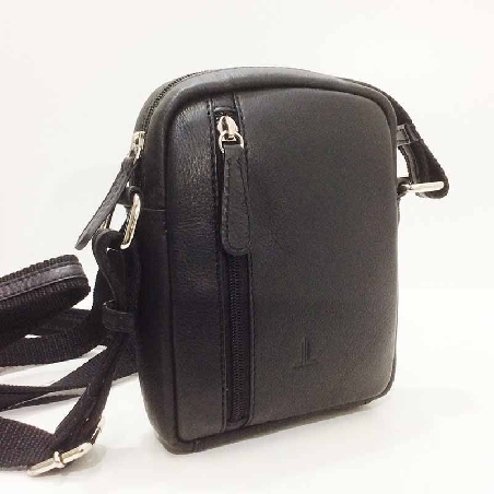 Bolso pequeño de Piel para hombre en Negro JL