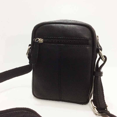 Bolso pequeño de Piel para hombre en Negro JL