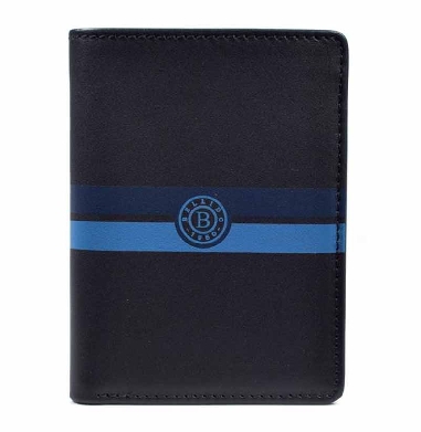 Billetera hombre de Piel color Negro con Azul Bellido