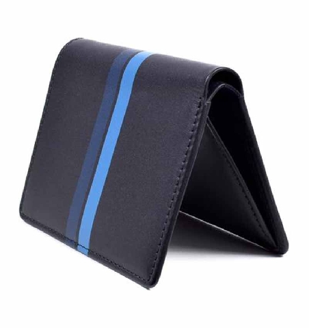 Billetera hombre de Piel color Negro con Azul Bellido