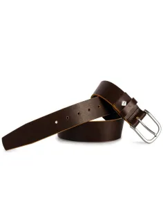 Cinturon talla grande hombre en Piel Marron Dalvi