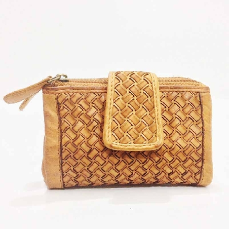 Cartera monedero Mujer original pequeña Cuero Trenzada