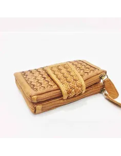 Cartera monedero Mujer original pequeña Cuero Trenzada 2