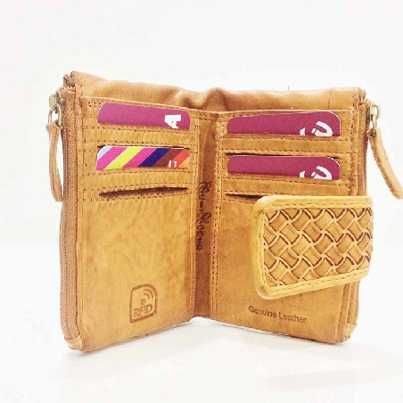 Cartera monedero Mujer original pequeña Cuero Trenzada