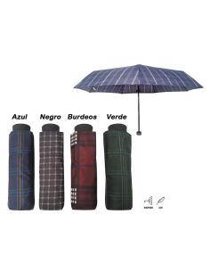 Paraguas Mini Plegable con Cuadros Escoceses