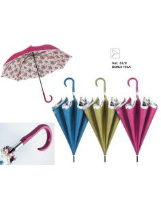 Paraguas Cacharel Largo doble tela Liso y Estampado