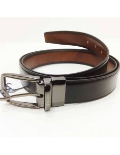 Cinturon Reversible hombre Negro-Cuero contraste Bellido