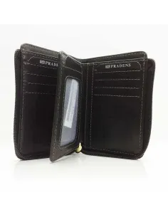 Cartera para hombre de piel Palma con cierre de cremallera Negra 2