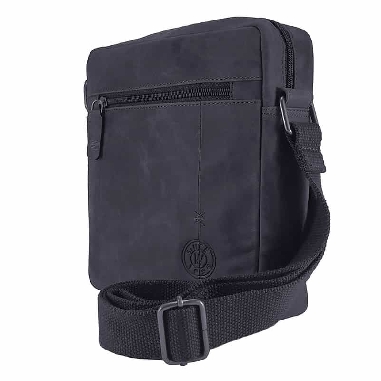 Bolso hombre Piel artesanal Nature Wildzone Negro