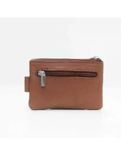 Monedero de Piel Classic con 2 Cremalleras y Trabilla en Cuero 2