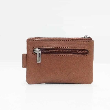 Monedero de Piel Classic con 2 Cremalleras y Trabilla en Cuero