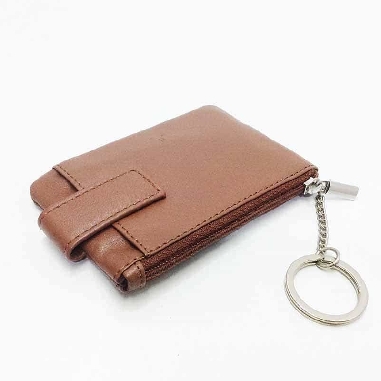 Monedero de Piel Classic con 2 Cremalleras y Trabilla en Cuero