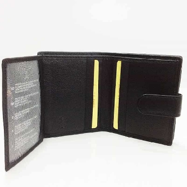 Cartera monedero caja de Piel JL Classic en color Negro