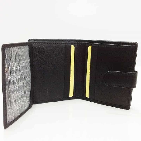 Cartera monedero caja de Piel JL Classic en color Negro