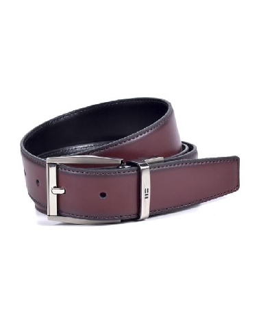 Cinturón reversible Miguel Bellido Piel Burdeos con Negro