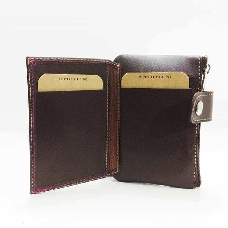 Monedero tarjetero hombre de Piel Titto Bluni Casual en Marron