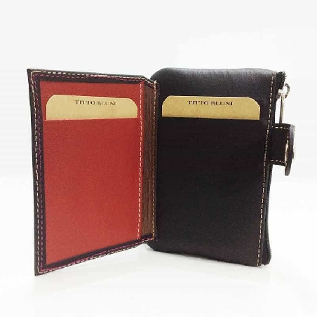 Monedero tarjetero hombre de Piel Titto Bluni Casual en Negro