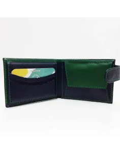 Americana Azul de Piel Ubrique con acabado Verde 2