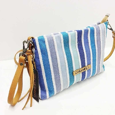 Bolso de mano y bandolera Caramelo Tex Multi-Recitex en Azul