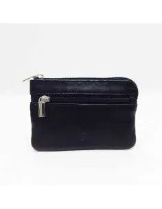 Monedero con tres Cremalleras JL Piel en Negro