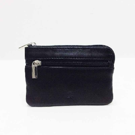 Monedero con tres Cremalleras JL Piel en Negro