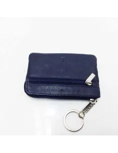 Monedero con tres Cremalleras JL Piel en Azul 2