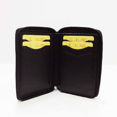 Cartera de JL Piel Clasic con cierre de Cremallera