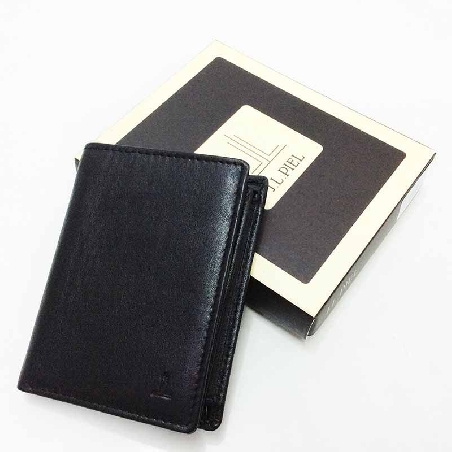 Mini Billetera Plana de JL Piel Clasic Negra