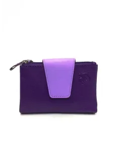 Mini Billetero de Piel Suave Belmonte color Violeta