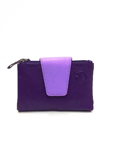 Mini Billetero de Piel Suave Belmonte color Violeta