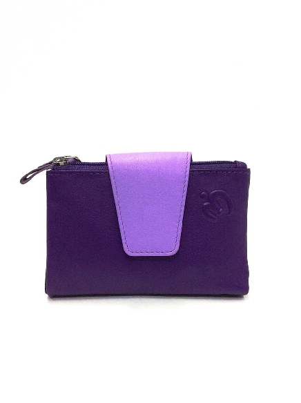 Mini Billetero de Piel Suave Belmonte color Violeta