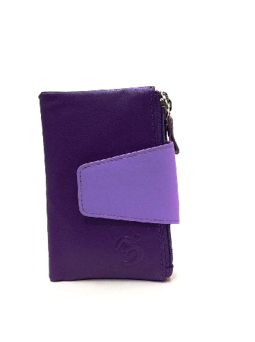 Mini Billetero de Piel Suave Belmonte color Violeta