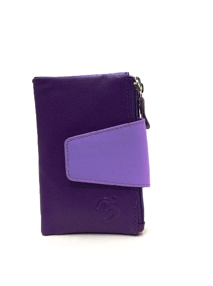 Mini Billetero de Piel Suave Belmonte color Violeta