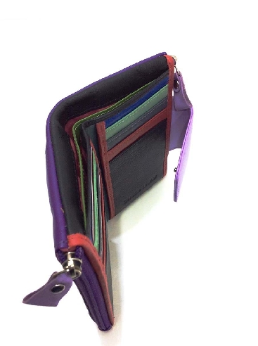 Mini Billetero de Piel Suave Belmonte color Violeta