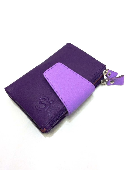 Mini Billetero de Piel Suave Belmonte color Violeta