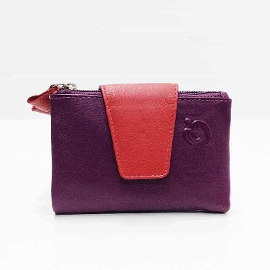Mini Billetero de Piel Suave Belmonte color Morado