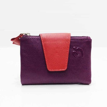 Mini Billetero de Piel Suave Belmonte color Morado