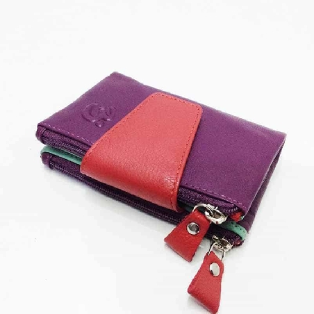 Mini Billetero de Piel Suave Belmonte color Morado