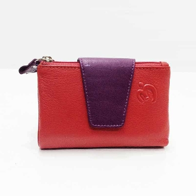 Mini Billetero de Piel Suave Belmonte color Rojo